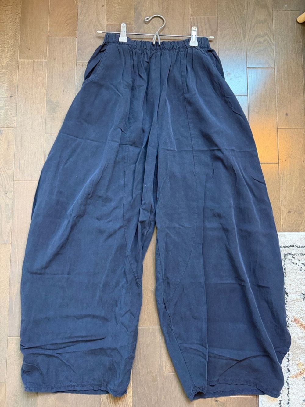 Wide Leg Women's Pants in Navy Blue